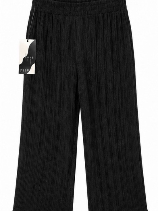 Love Poem Pants - Love Poem Black Wide-Leg Pleated Pants
